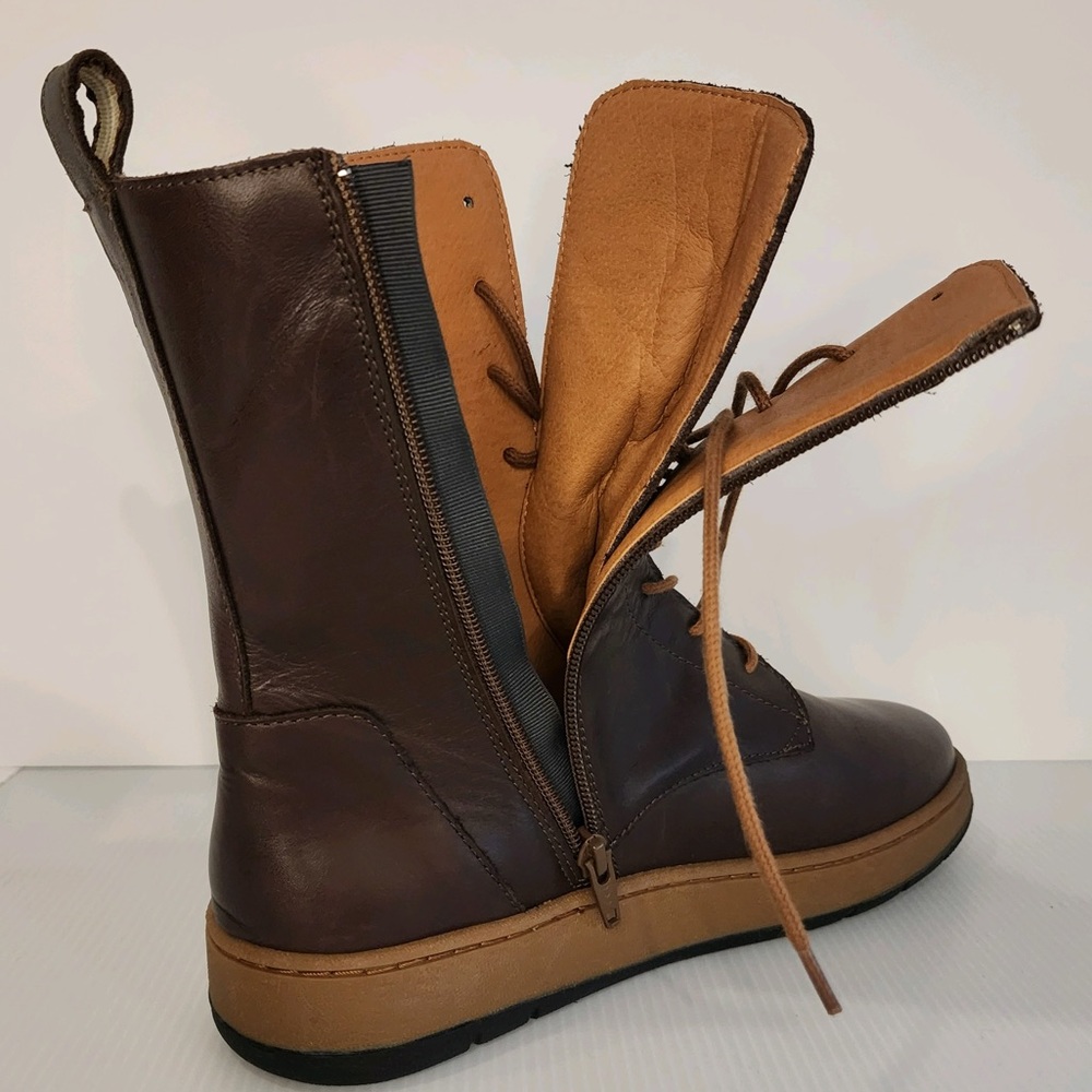 1980 NWOT Genuine Leather Upper&Lining, Lace&Zip Closure Portugal made Booties - Picture 8 of 15